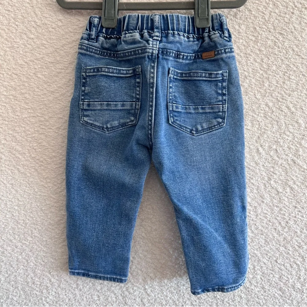 Zara Infant Soft Stretch Blue‎ Denim Elastic Waist Jeans Size 18-24 Months